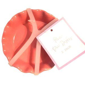 2 Pink Mini Pie Dishes Ceramic New